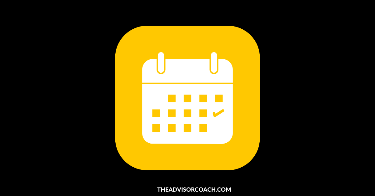Appointment setting calendar for financial advisors