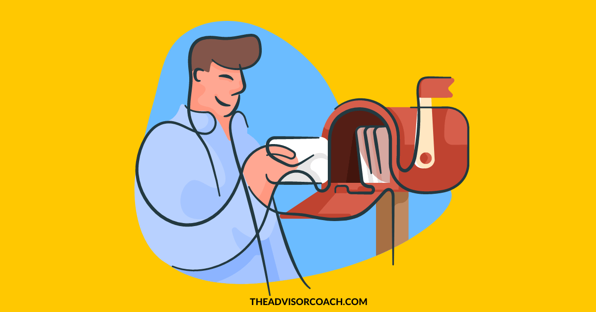 Man checking the mail, which is a great way to generate leads without cold calling
