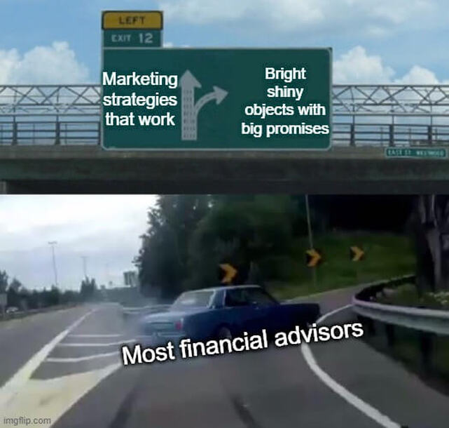 Car meme representing first year as a financial advisor