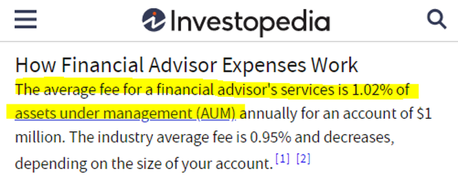 Showing that Wealthfront is worth the fee when compared to a financial advisor's fee