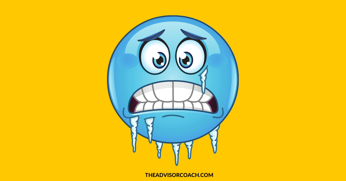 Freezing emoji to demonstrate cold email