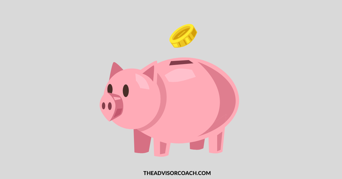 Piggy bank that can be used for financial advisor coaching