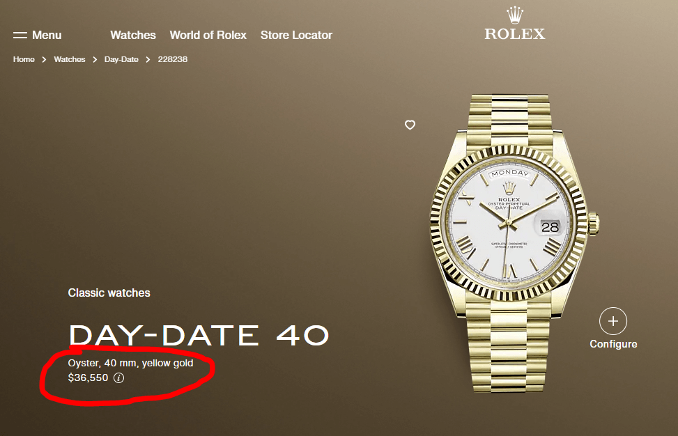 Rolex Day-Date example to help with financial advisor branding