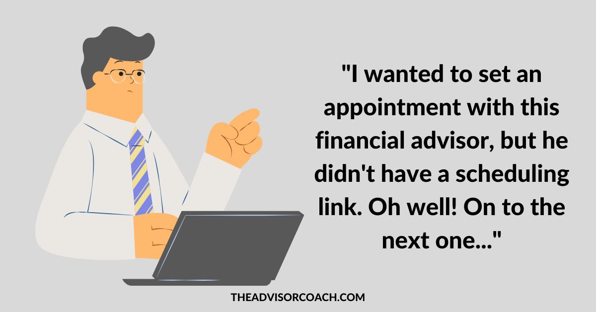 Man on financial advisor website